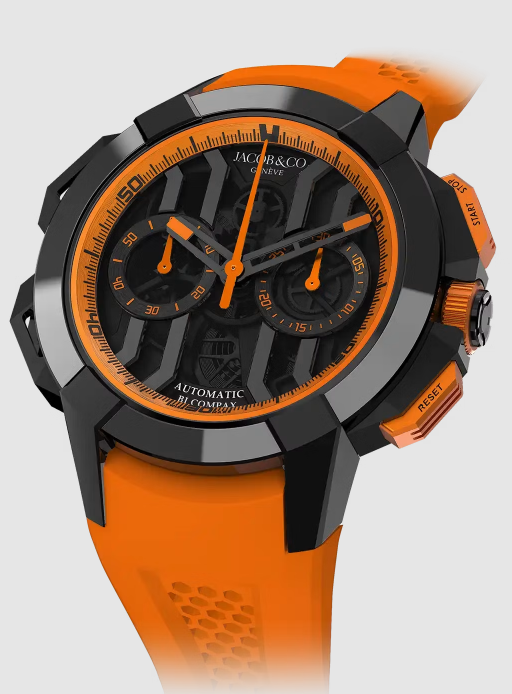 Fake Jacob & Co epic x chrono 44mm BLACK TITANIUM (ORANGE) EC430.21.AB.AA.A watch